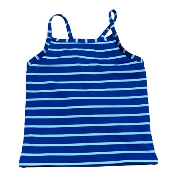 Hanna Andersson Dark Blue Light Blue Striped Tankini Top Swim Suit Size 110 5 - Picture 1 of 5